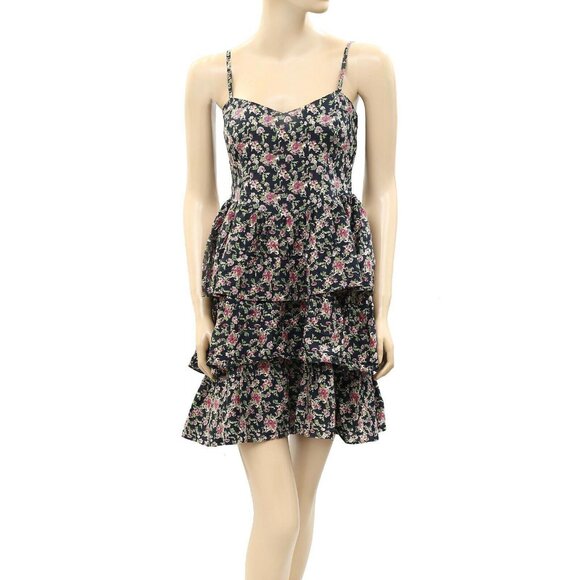 Twist & Tango Floral Printed Mini Dress Tiered Smocked Resort S-36 NWT 218148 - Picture 1 of 5